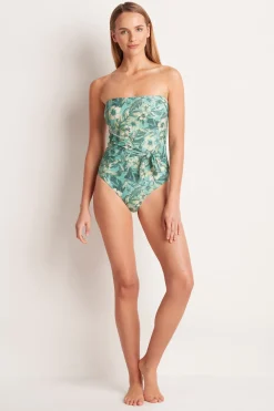 Blue Hawaii Scarf Tie Bandeau One Piece
