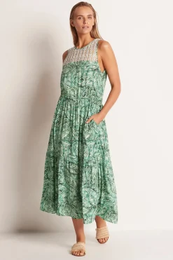 Elation Lace Yoke Midi Dress