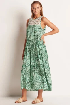 Elation Lace Yoke Midi Dress