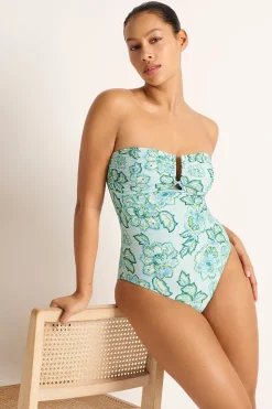 Indienne Ruched U wire Bandeau One Piece