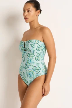 Indienne Ruched U wire Bandeau One Piece