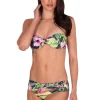 Jungle Bloom Tie Front Bandeau Top