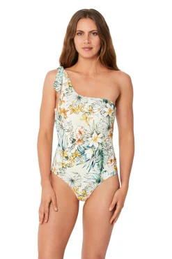 Plantation Asymmetrical Tie Shoulder Maillot