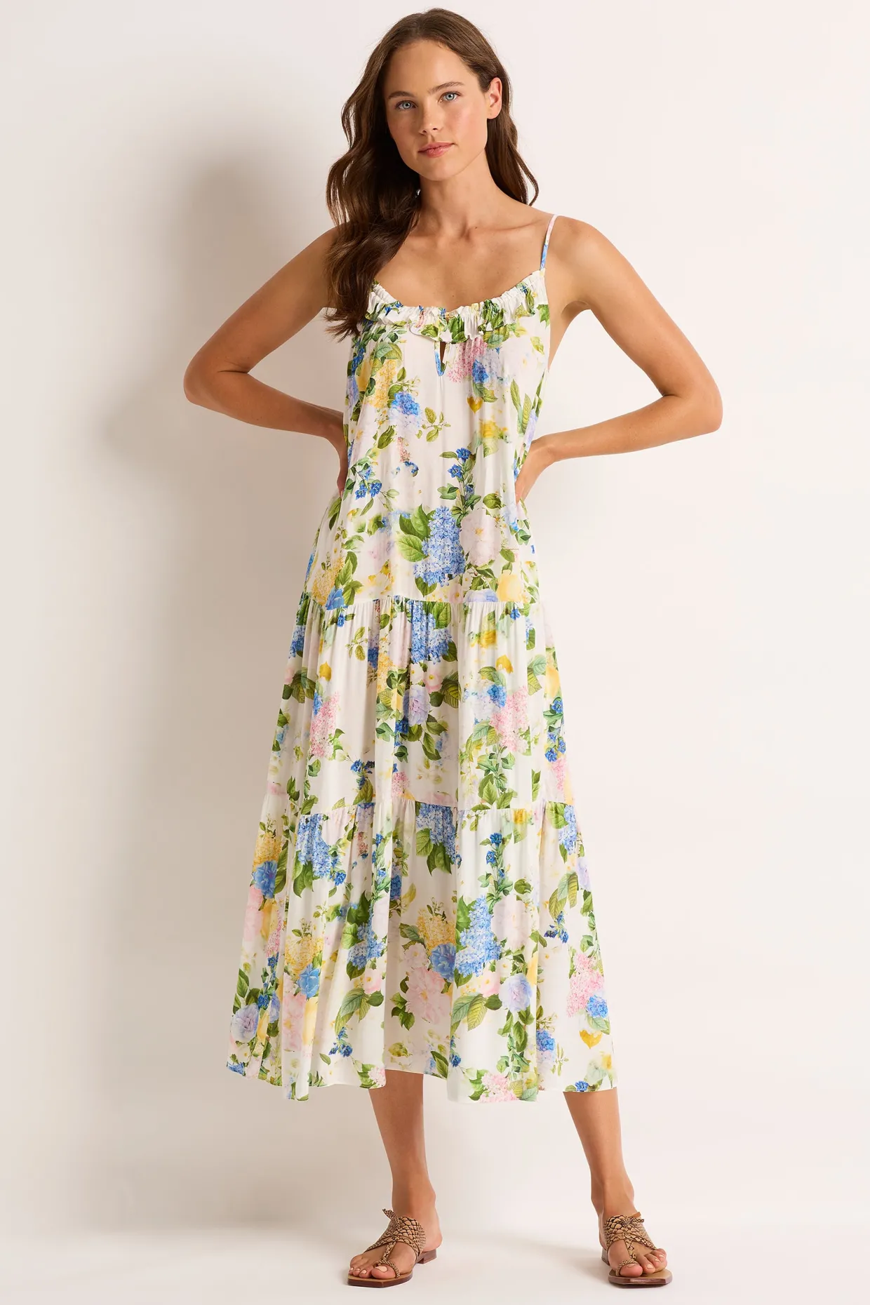Posie Frill Tiered Midi Dress