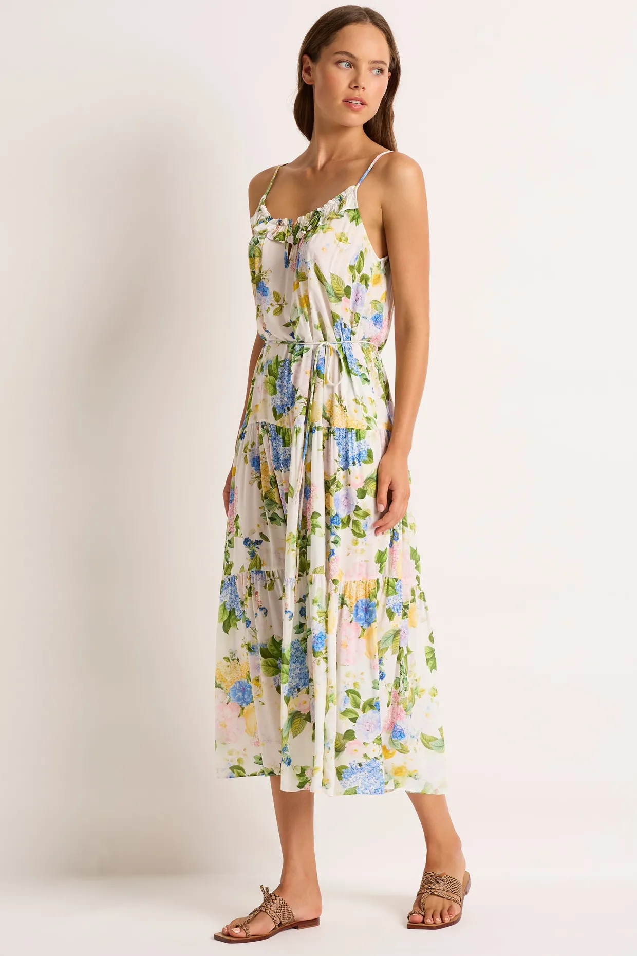 Posie Frill Tiered Midi Dress