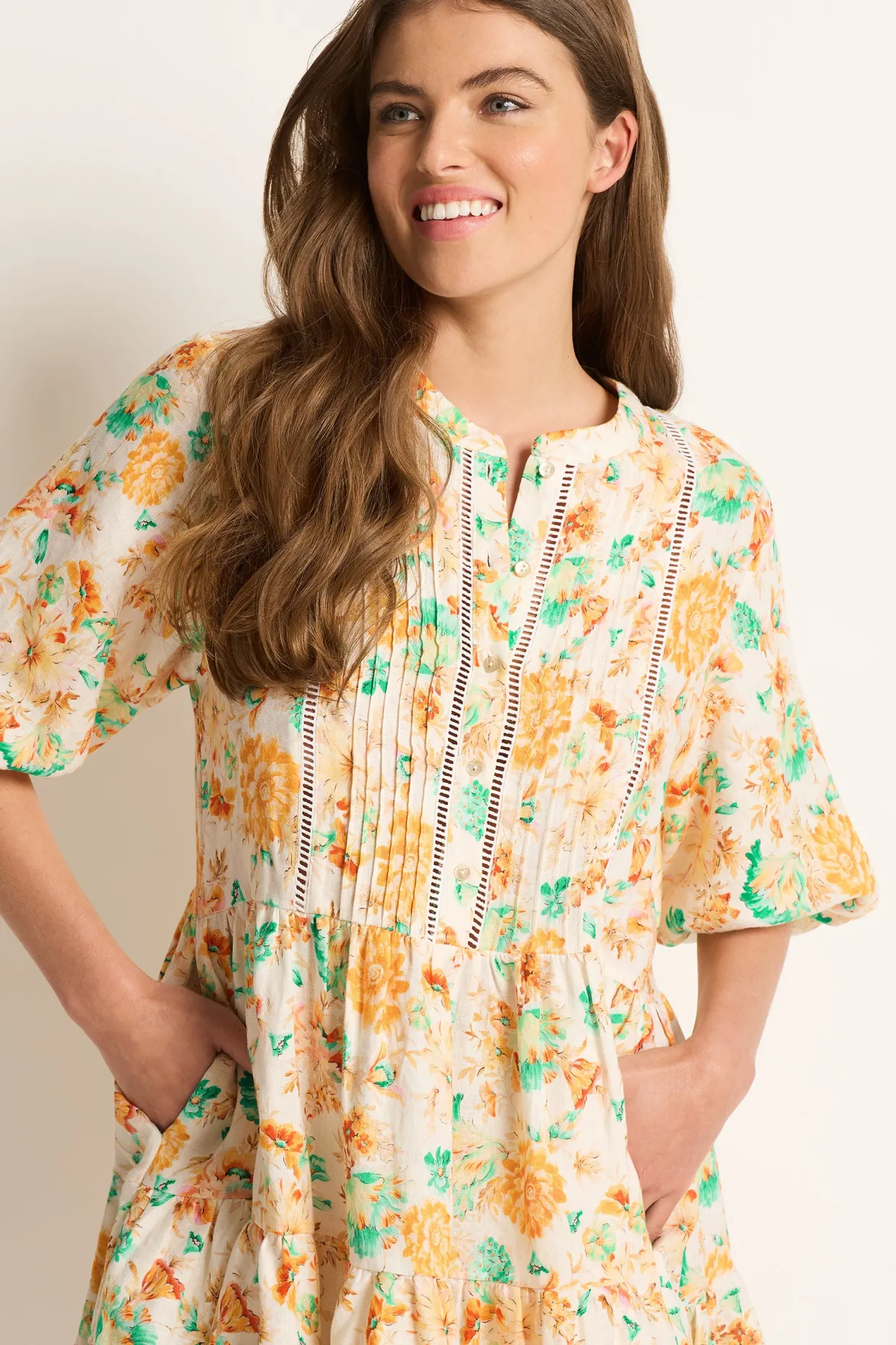 Romey Linen Tiered Dress