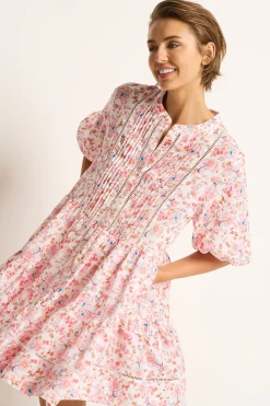 Saneesha Linen Tiered Mini Dress