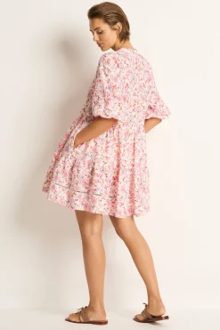 Saneesha Linen Tiered Mini Dress