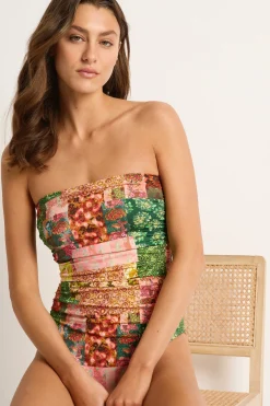 Shari Ruched Bandeau One Piece