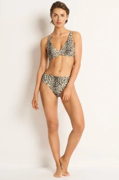 Snow Leopard Mid Rise Ruched Pant