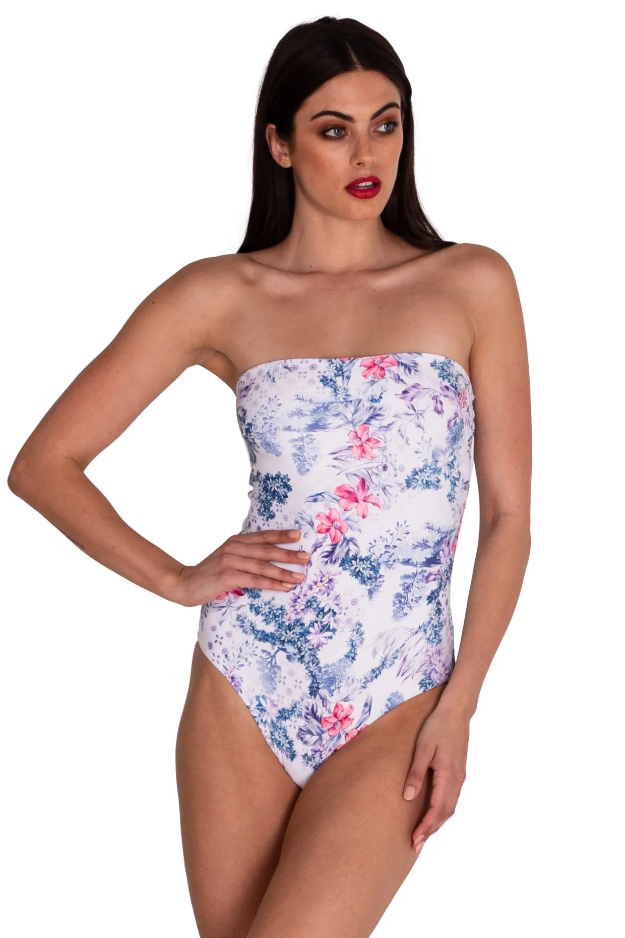 Vintage Toile Lace Back Maillot