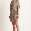 Wisdom Leopard Short Sleeve Shirt Dress