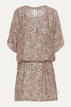 Wisdom Leopard Short Sleeve Shirt Dress