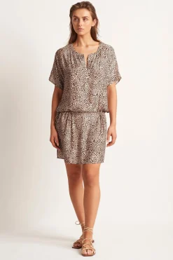 Wisdom Leopard Short Sleeve Shirt Dress