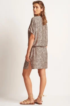 Wisdom Leopard Short Sleeve Shirt Dress